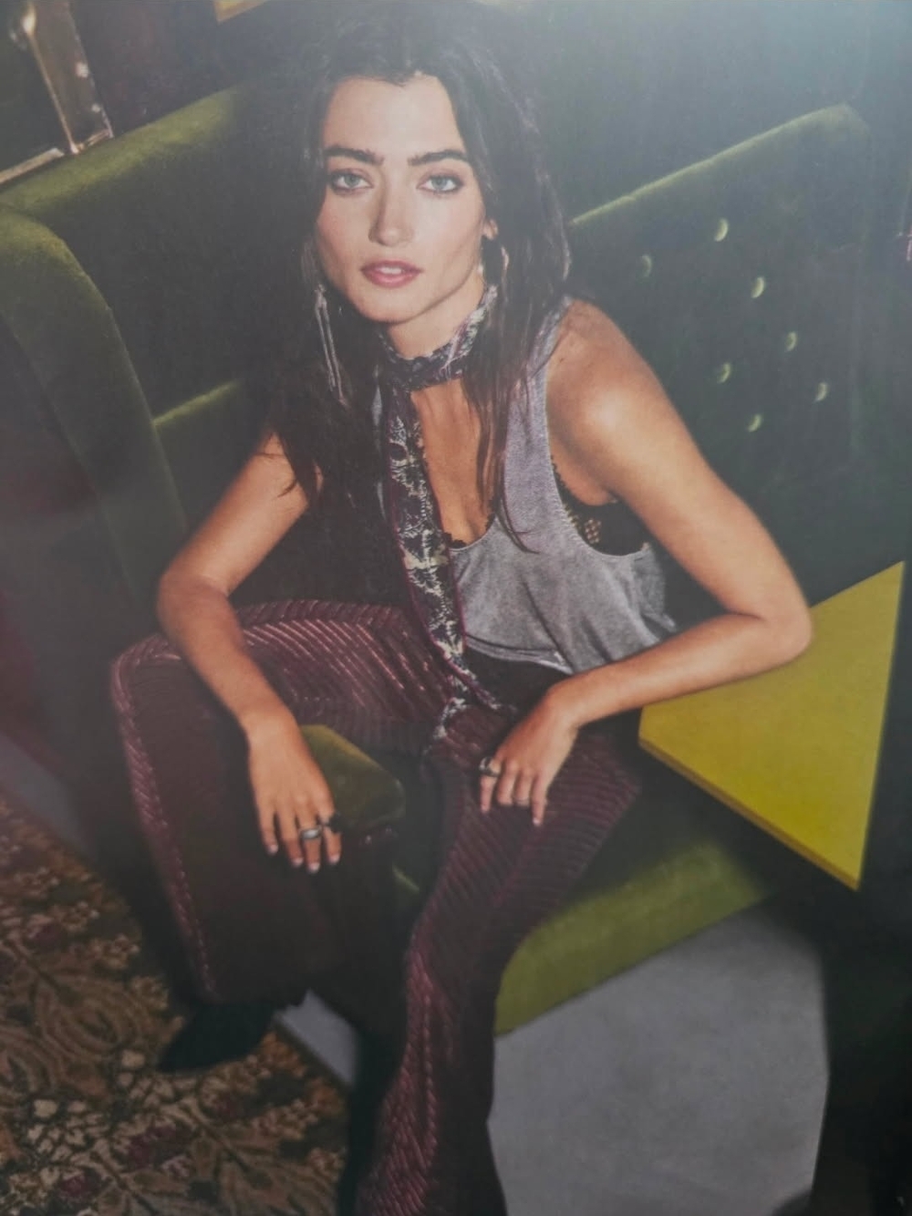 Women's Brown Striped Wide-Leg Pants